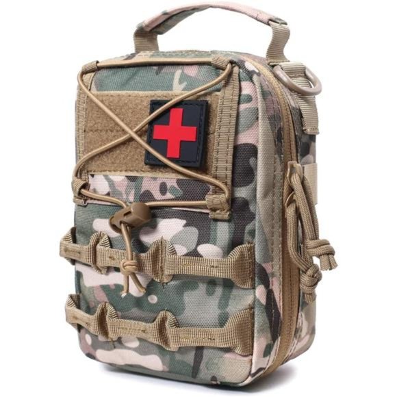 Medical Molle Pouch, Admin Tactical Pouch First Aid Pouch Include USA Flag Patch - Picture 2 of 3